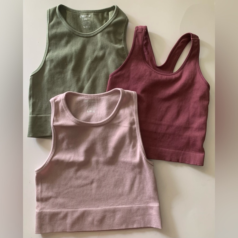 Streetwear Society DSG Ribbed Crop Tops Set Of 3  Girls CHILDREN Size S (6-7)
